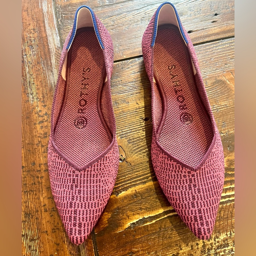 ROTHY’S Fig Python Point flats